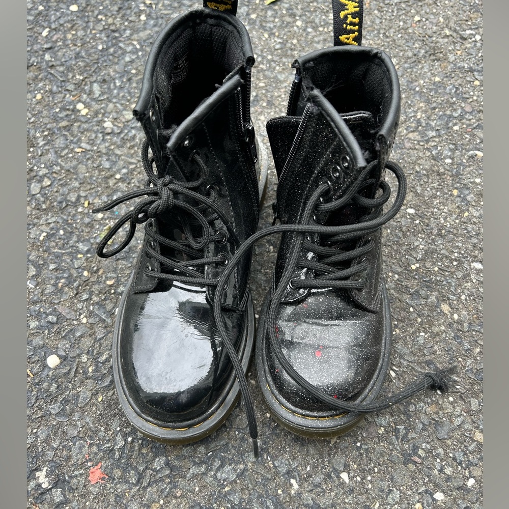 Doc martens boots  kids size 1 sparkle black.